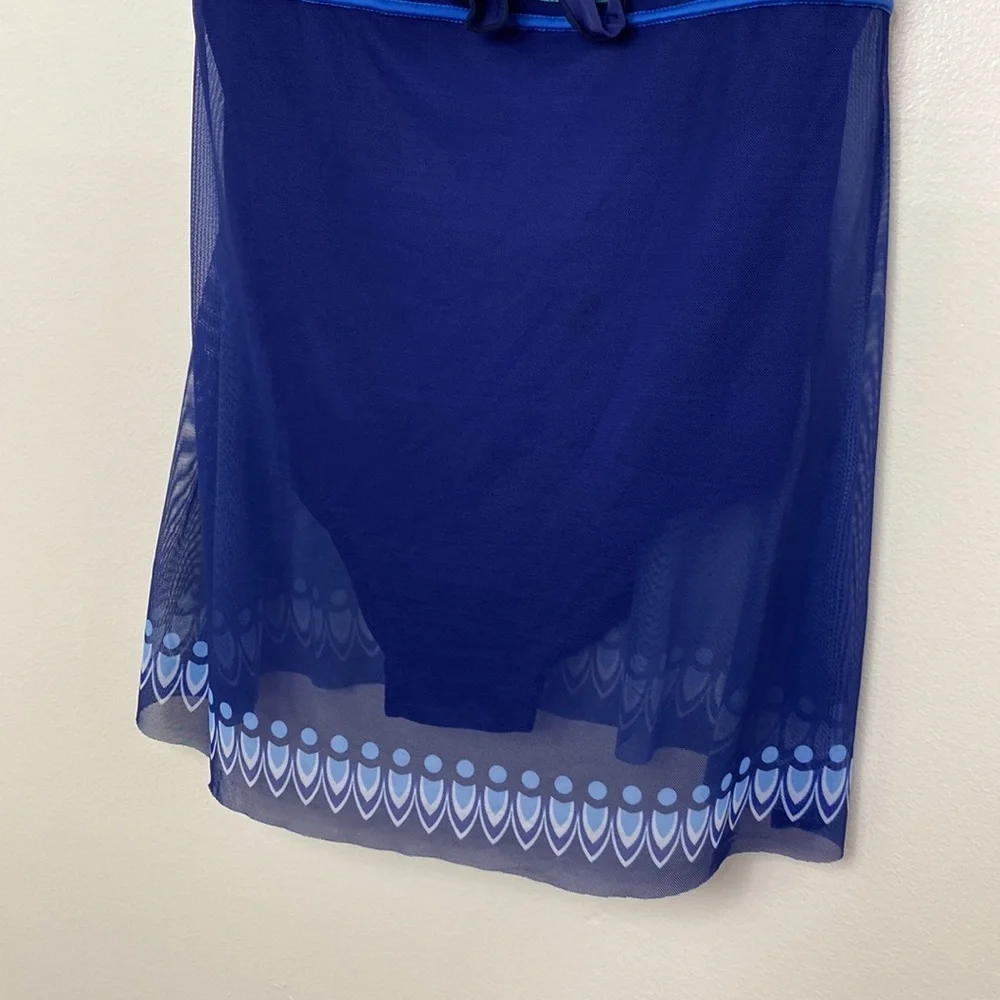 One Piece Swimsuit with Sheer Coverup Skirt size XL
